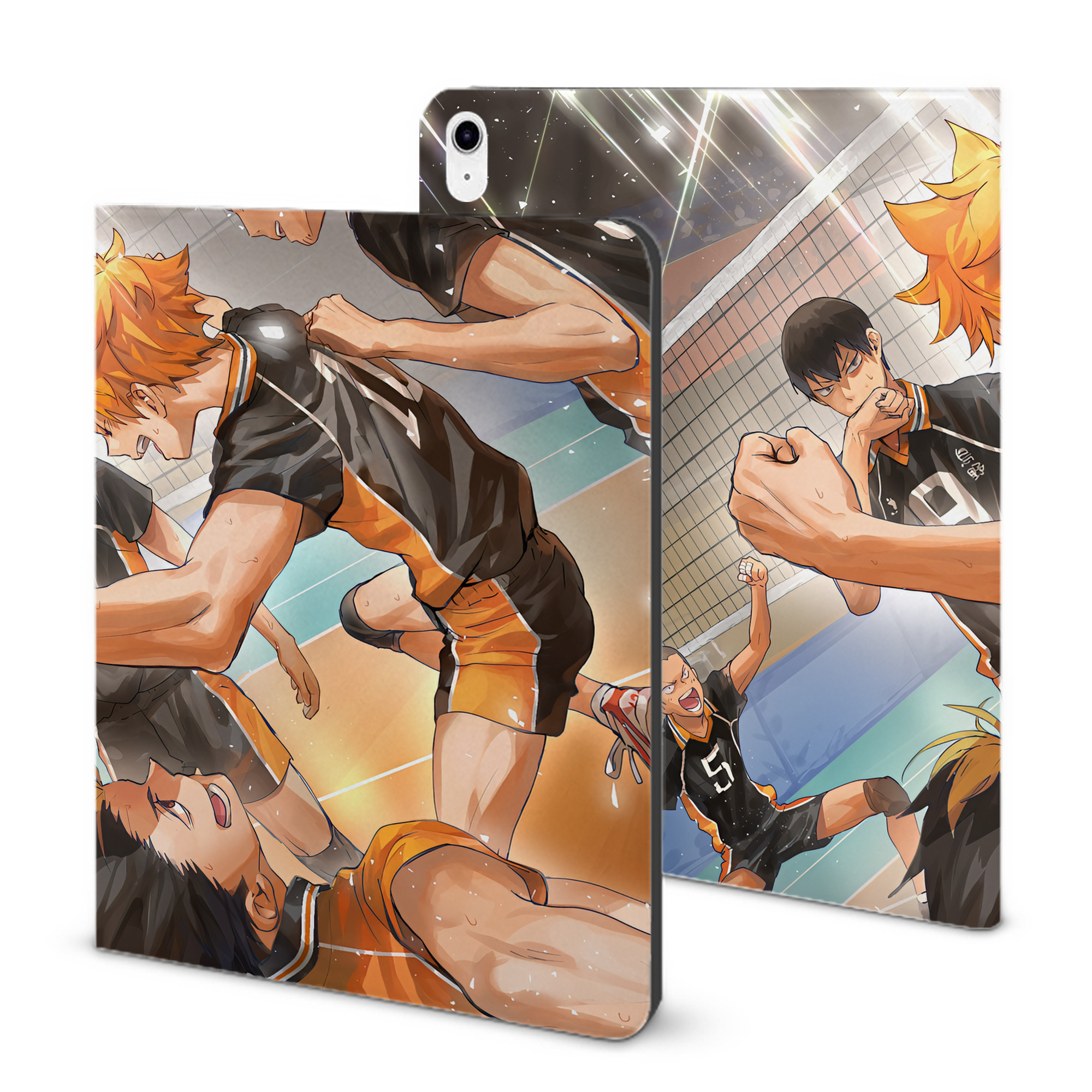 （画像用） ハイキュー!! Haikyu!! IPad ケース ブック型 PUレザー TPU 耐衝撃 軽量 薄型 ペン収納なし 全面保護 IPad 各モデル対応